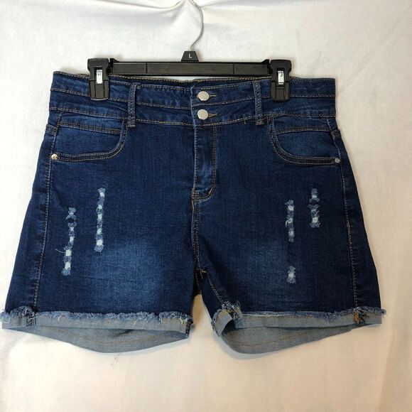 Jeans High Rise Cut Off cuffed jean Shorts Size 10 lightly Distressed.        LL - Picture 1 of 5